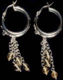 Hoops with Citrine Dangles - Sterling Silver