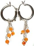 Carnelian Hoop Chandeliers - Sterling Silver