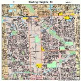 Street & Road Map of Sterling Heights, Michigan MI - Printed poster size wall atlas of your home tow